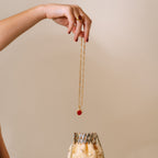 Ariel Pendant Iris Chain | Deep Orange Carnelian