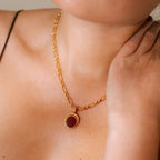 Ariel Pendant Iris Chain | Deep Orange Carnelian