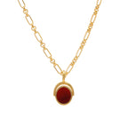 Ariel Pendant Iris Chain | Deep Orange Carnelian