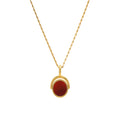 Ariel Pendant Hayseed Chain | Deep Orange Carnelian