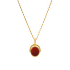 Ariel Pendant Hayseed Chain | Deep Orange Carnelian