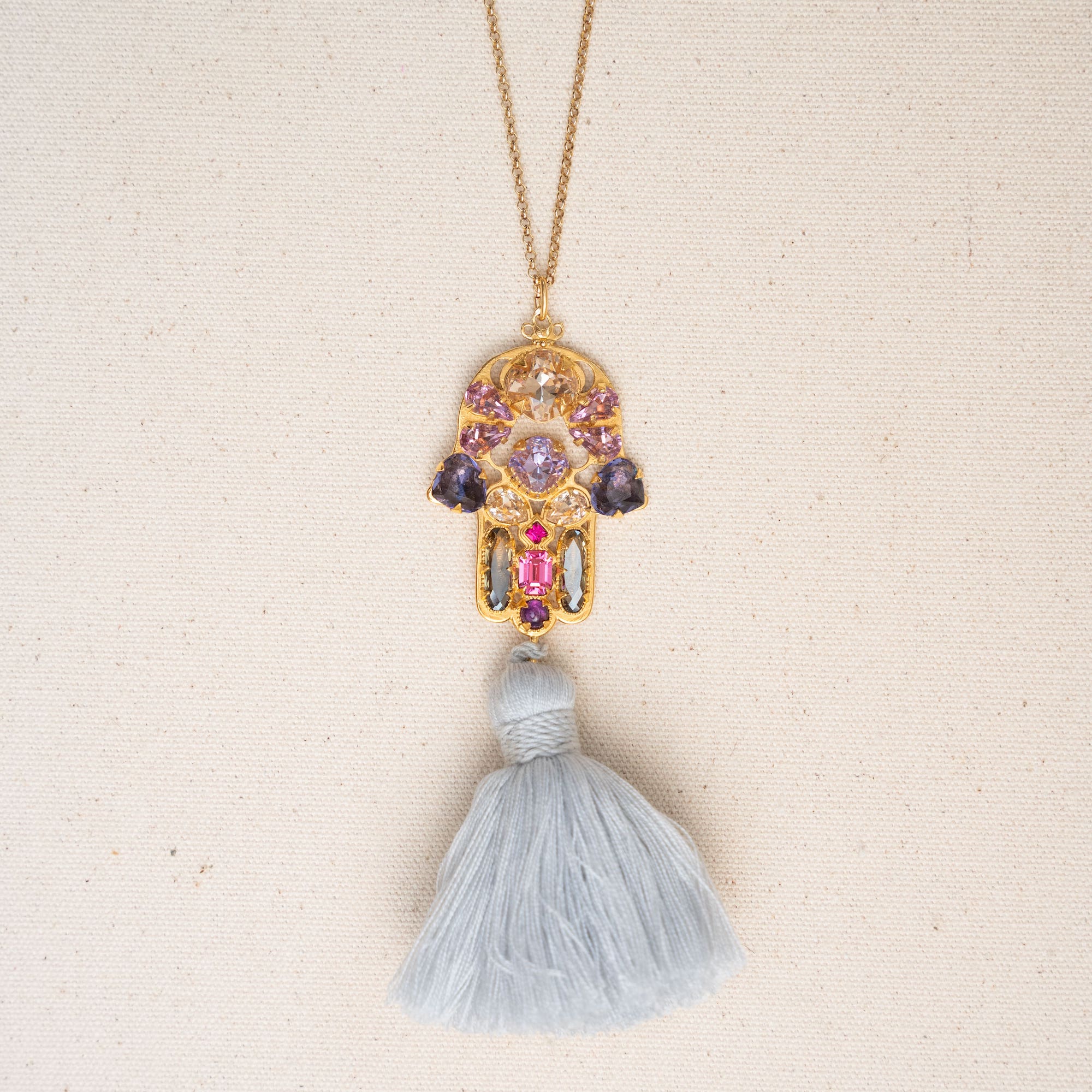 Crystal Hamsa Necklace