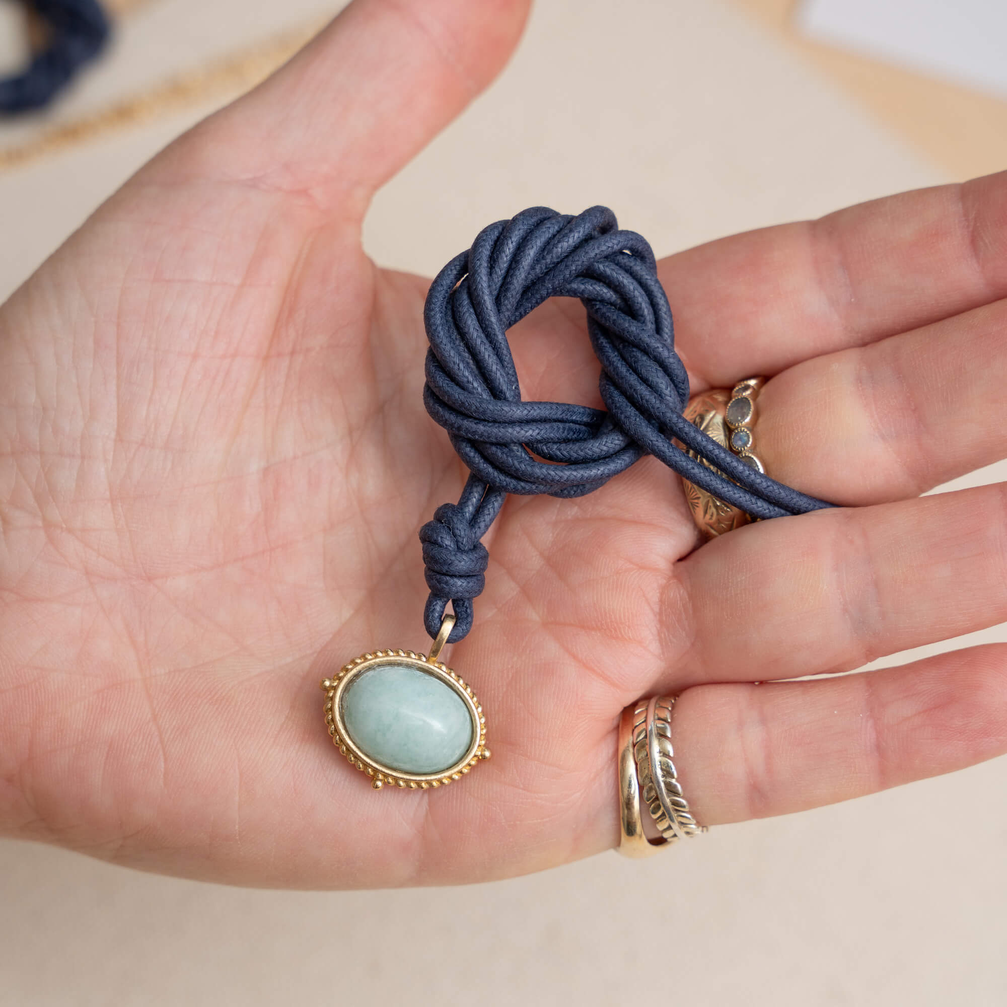 Pale Amazonite Talisman Pendant