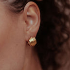 Chunky Ripple Hoop Earrings Cuffs