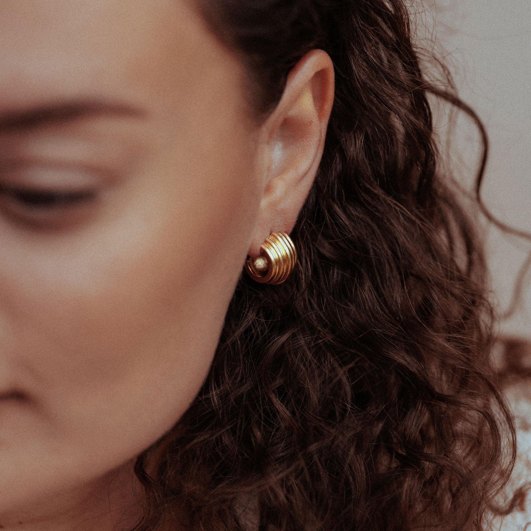 Chunky Ripple Hoop Earrings Cuffs