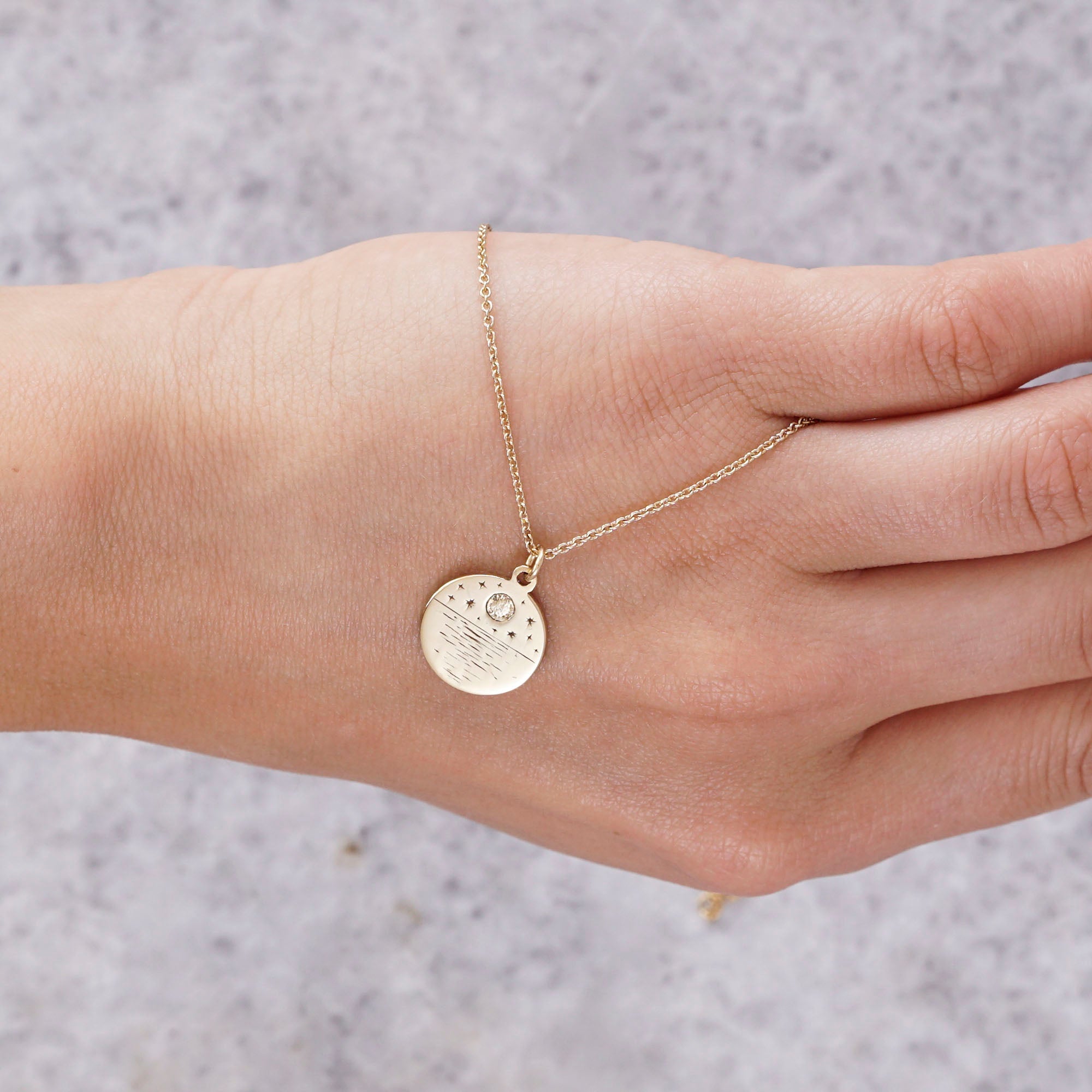 Dream Coin Pendant Solid Gold