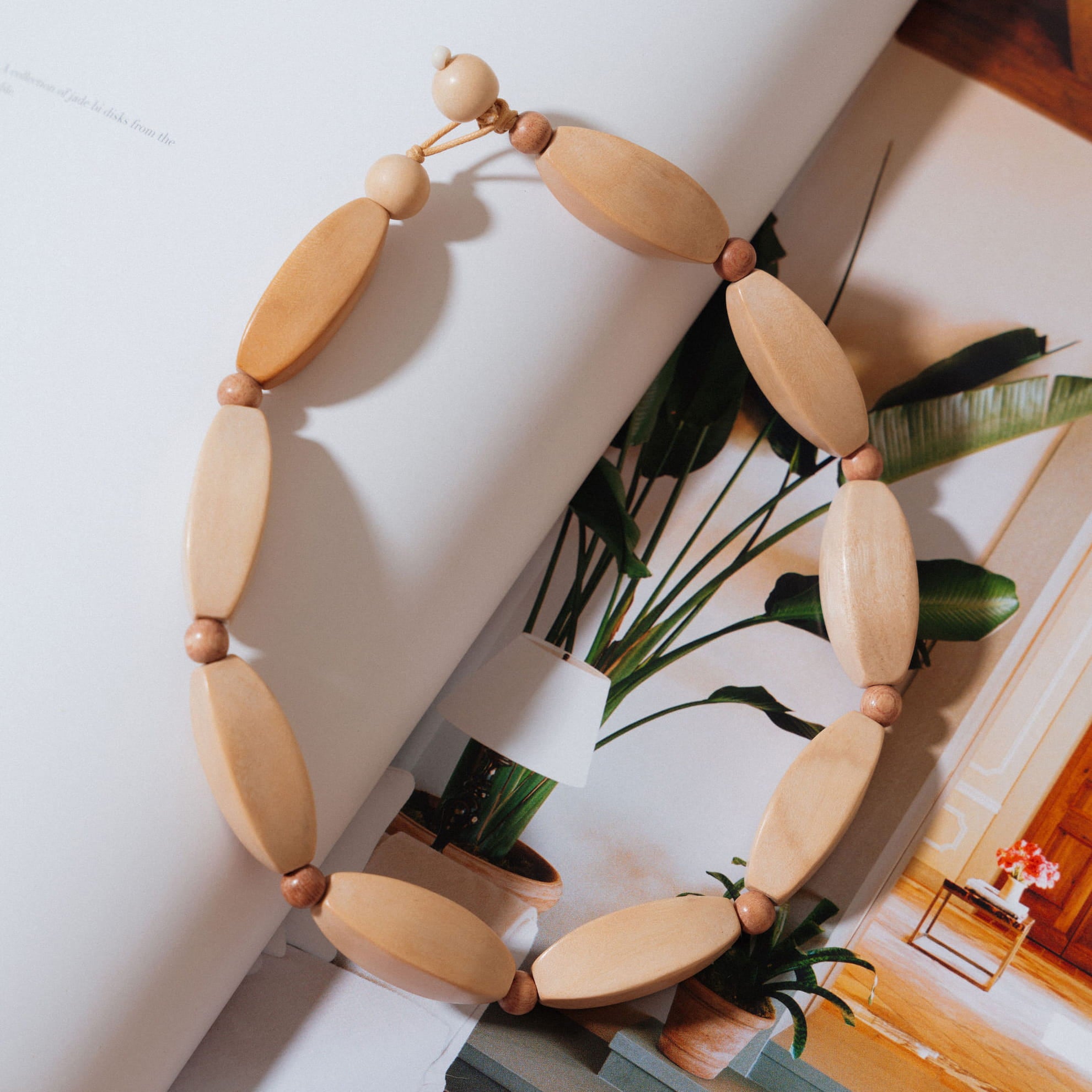 Handmade Wooden Bead Necklace |  21