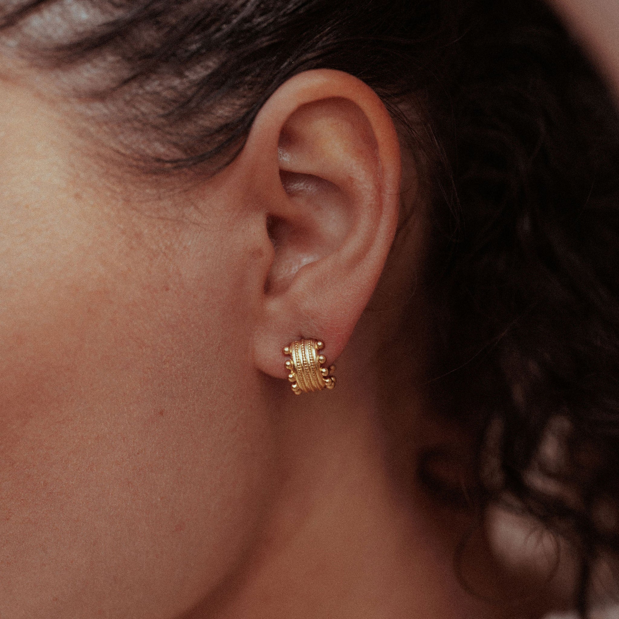 Wide Beaded Neptune Cuff Earring