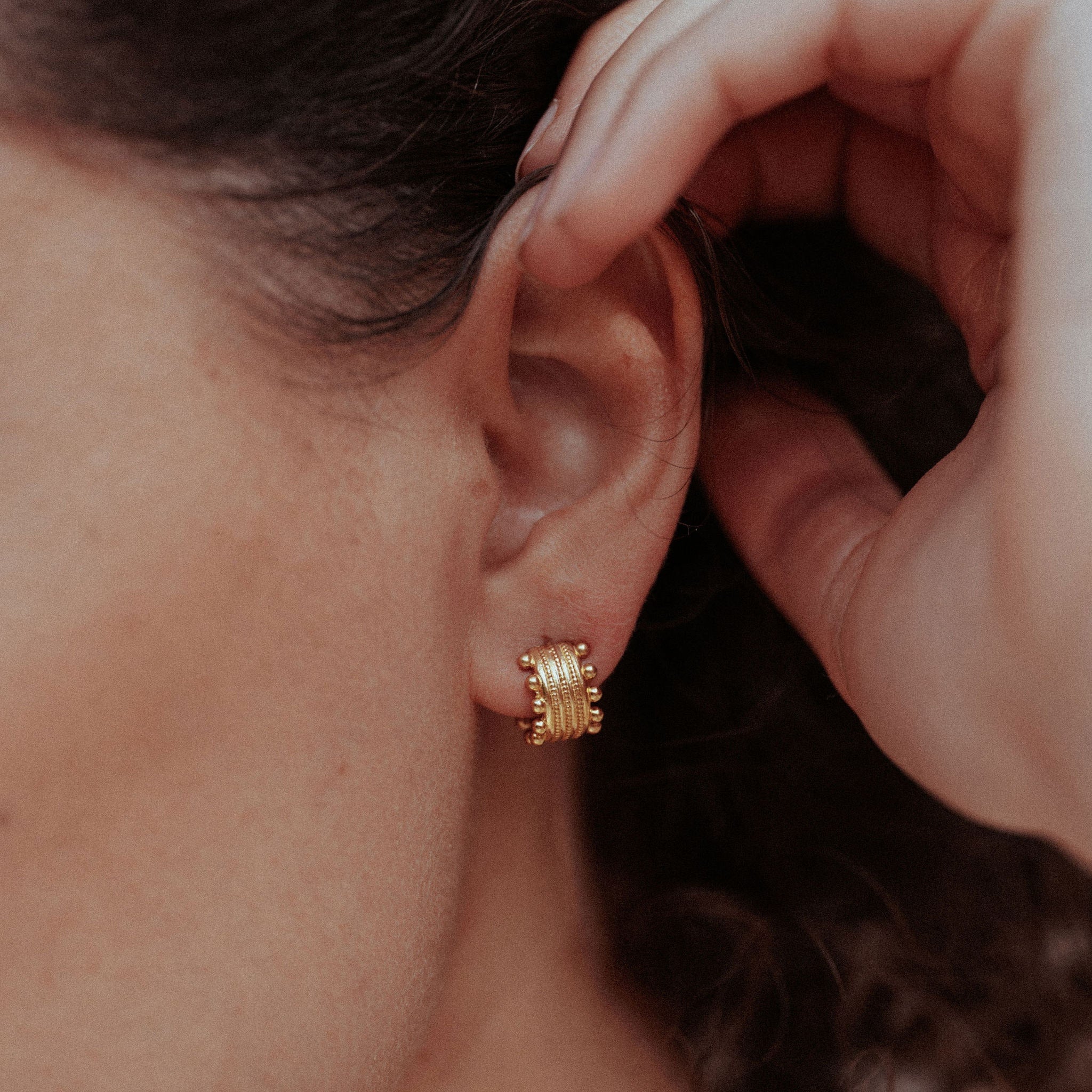 Wide Beaded Neptune Cuff Earring