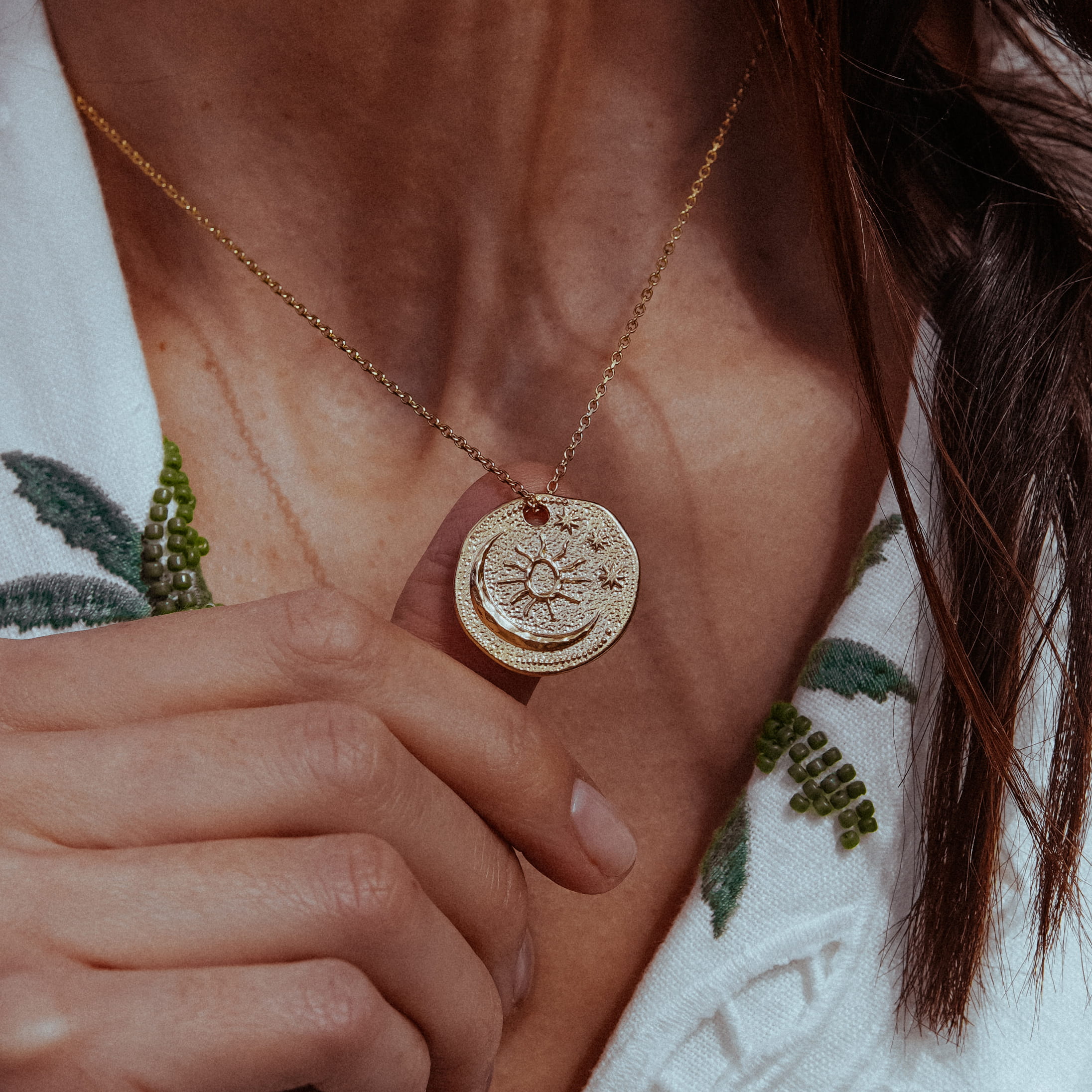 Moon Ray Talisman On Trace Chain