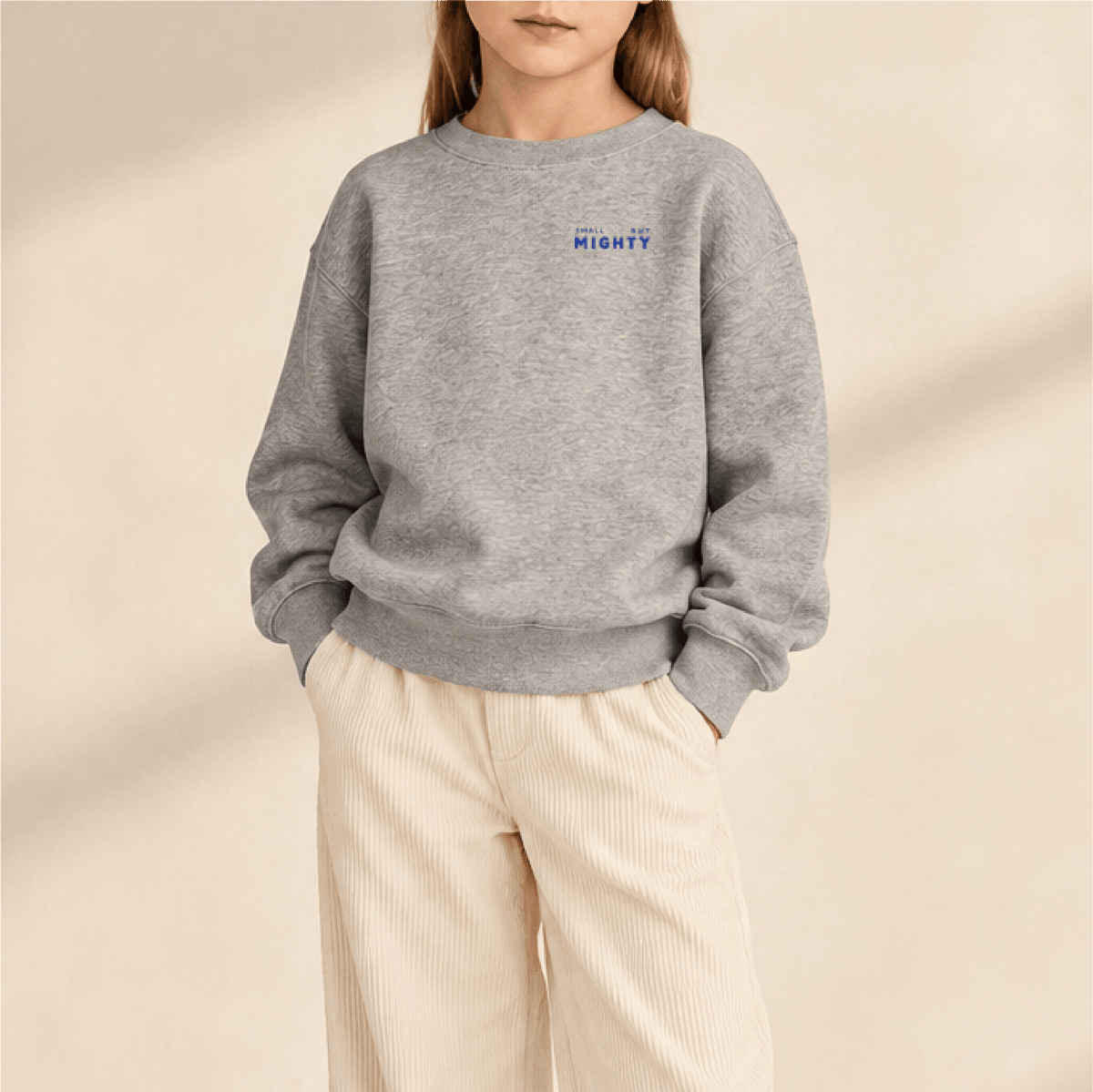 Small But Mighty Kids Jumper | Heather Grey