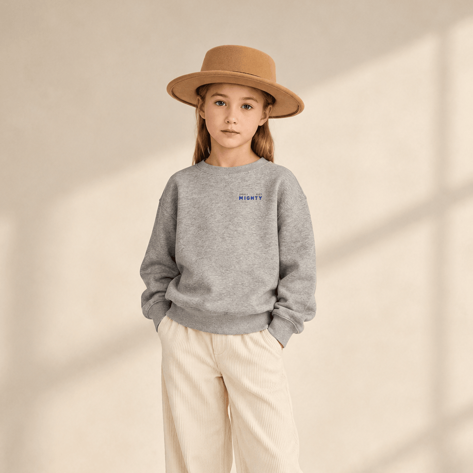 Small But Mighty Kids Jumper | Heather Grey