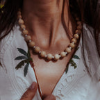 Handmade Wooden Bead Necklace |  14