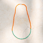 Japanese Miyuki Bead Necklace | Semi Precious Turquoise & Vibrant Orange