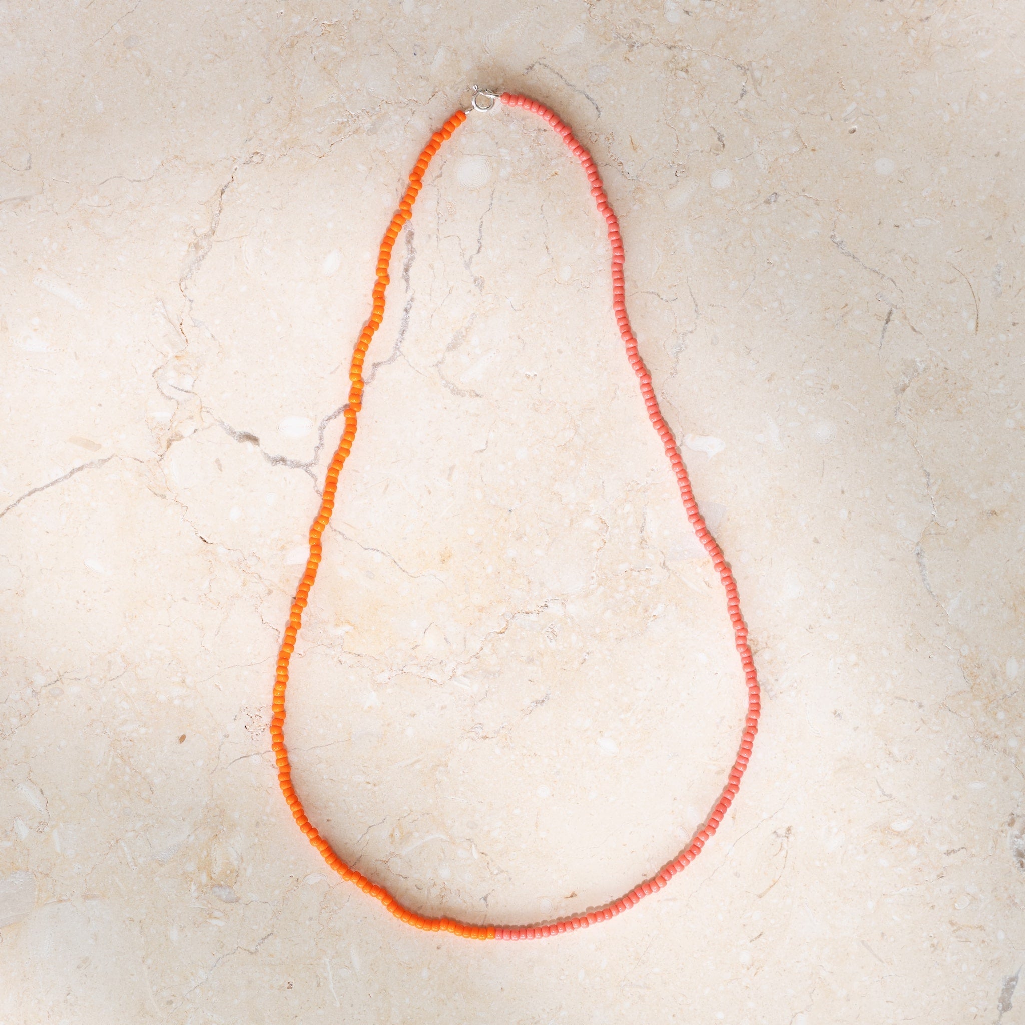 Japanese Miyuki Bead Necklace | Pink & Orange