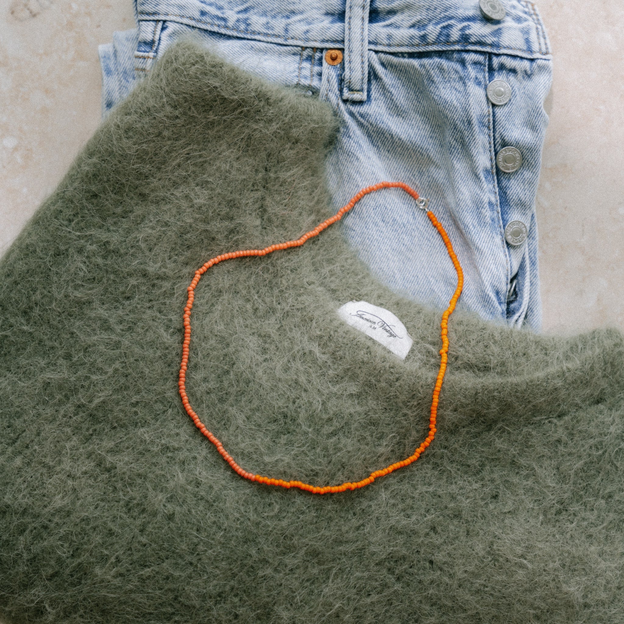 Japanese Miyuki Bead Necklace | Pink & Orange