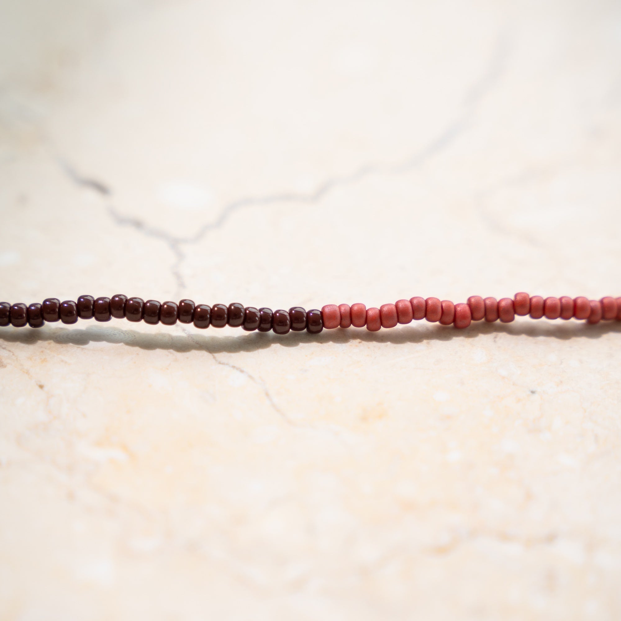 Japanese Miyuki Bead Necklace |  Chocolate & Terracotta