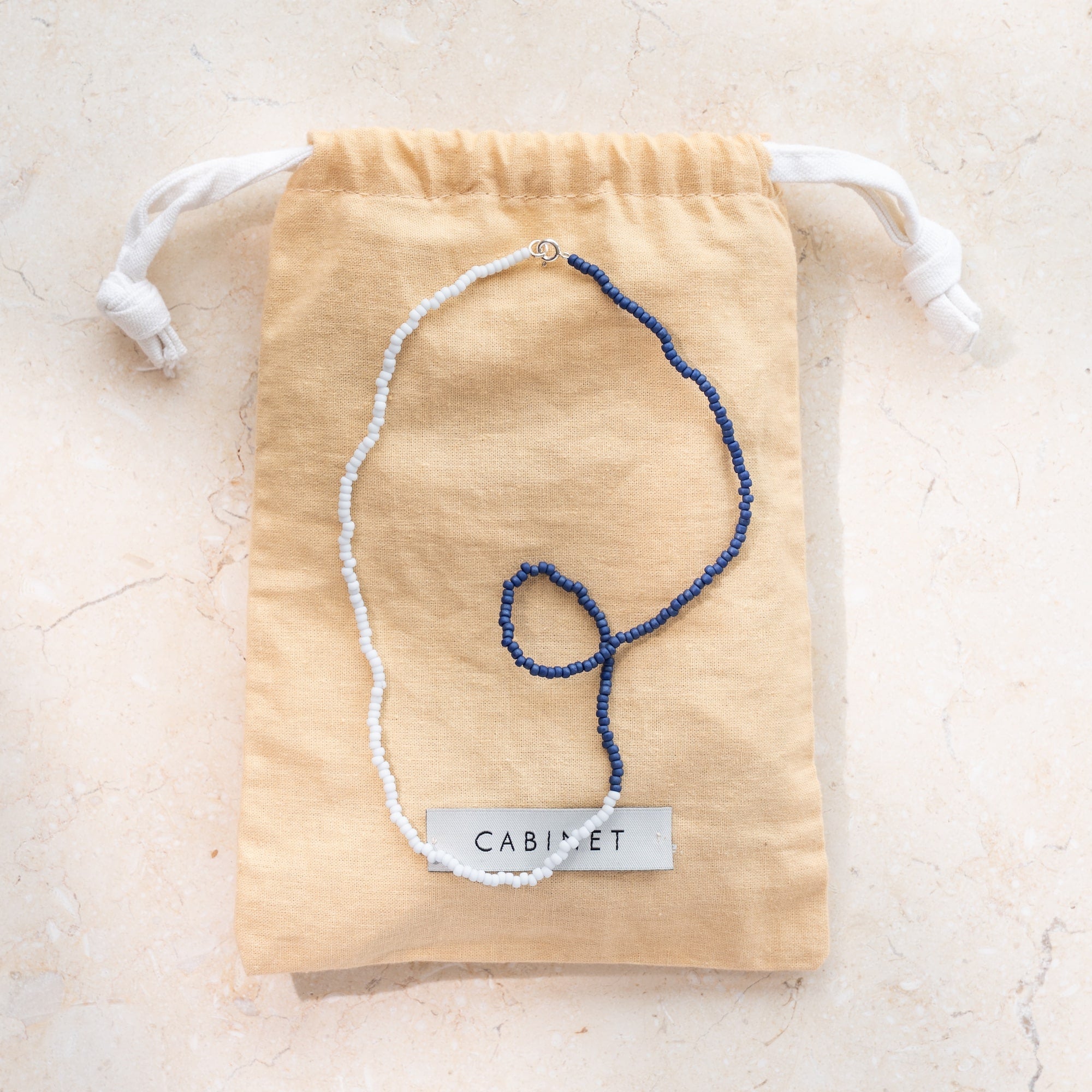 Japanese Miyuki Bead Necklace |  Denim & Light Blue