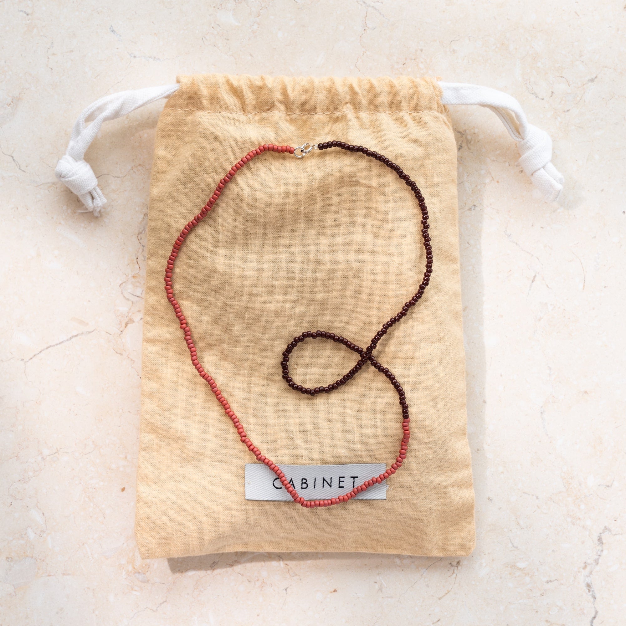 Japanese Miyuki Bead Necklace |  Chocolate & Terracotta