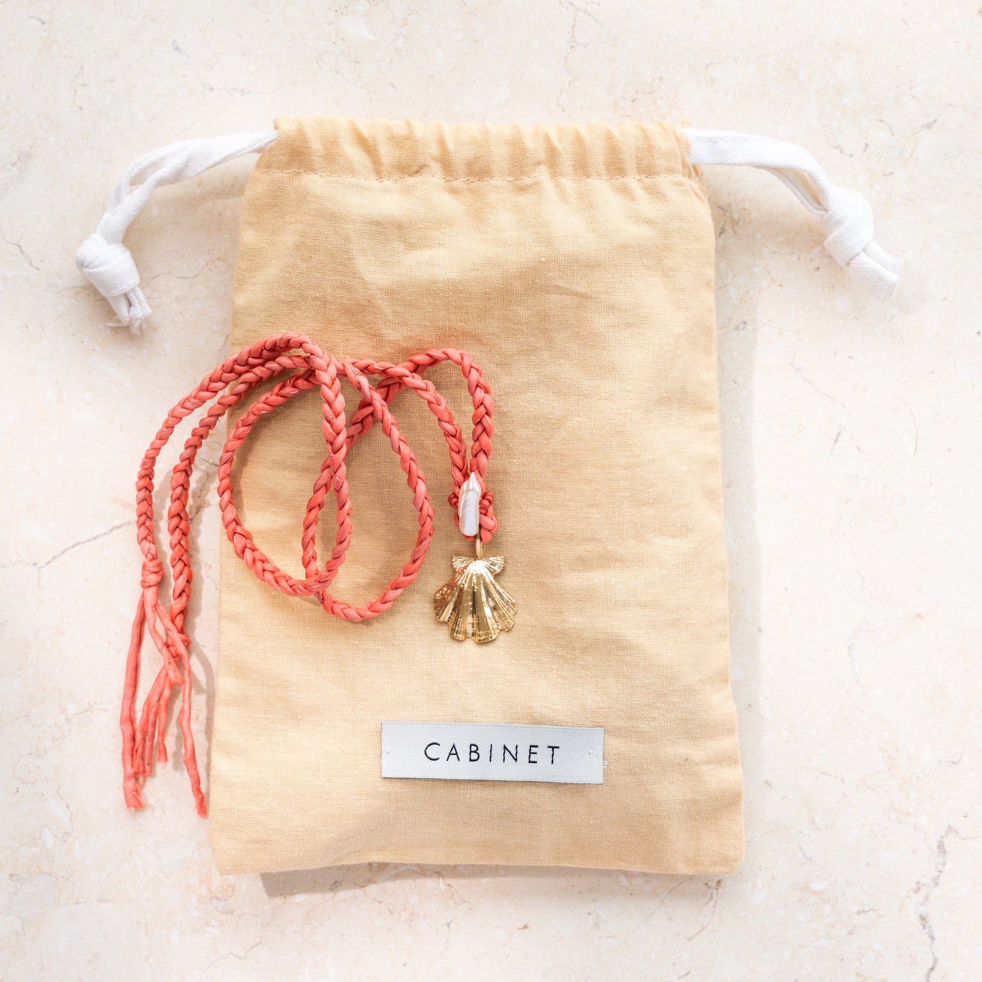 Woven Silk Cord Beachcomber Necklace