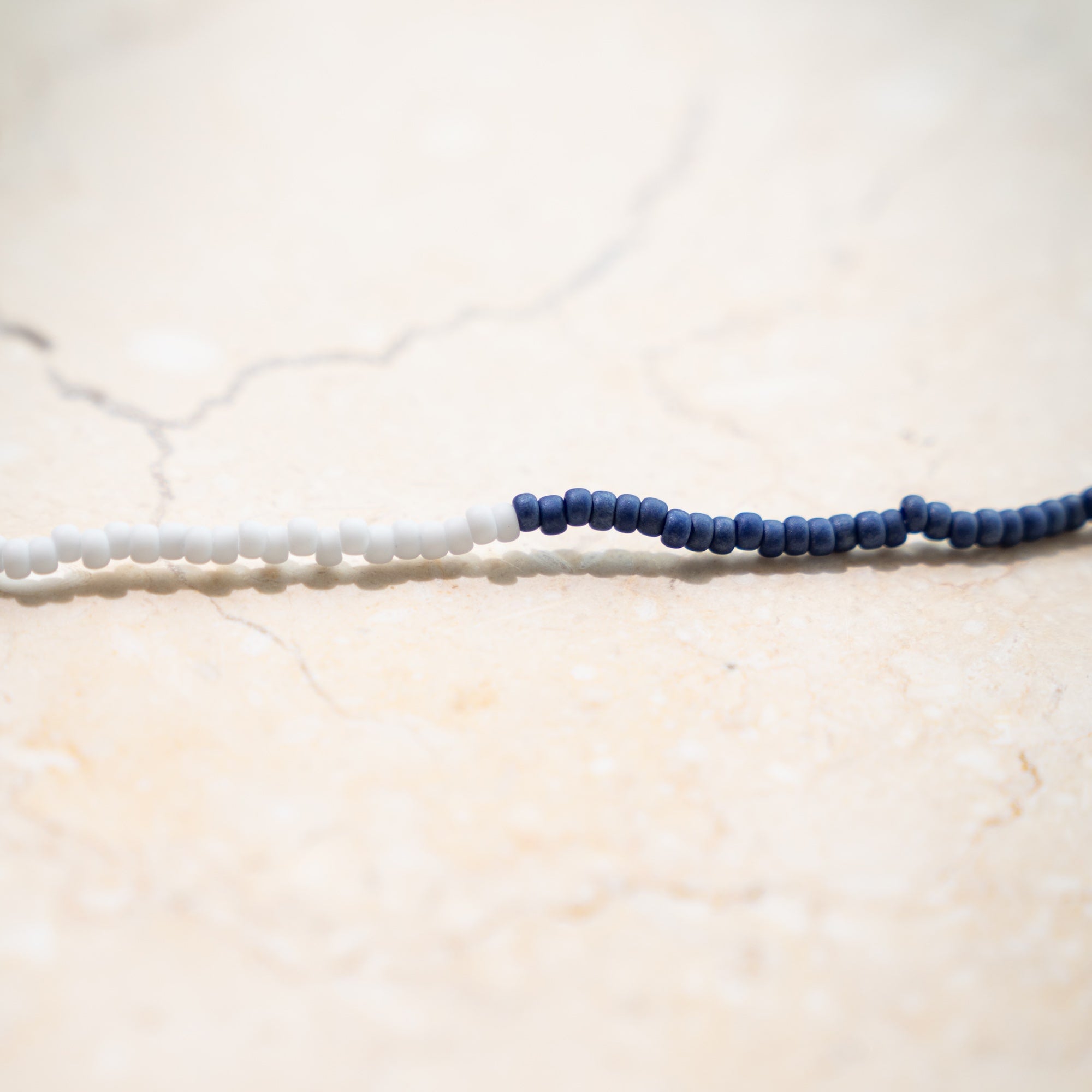 Japanese Miyuki Bead Necklace |  Denim & Light Blue