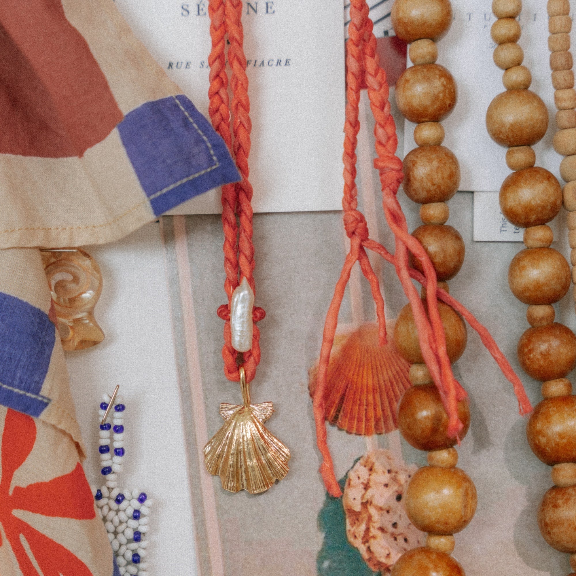 Woven Silk Cord Beachcomber Necklace