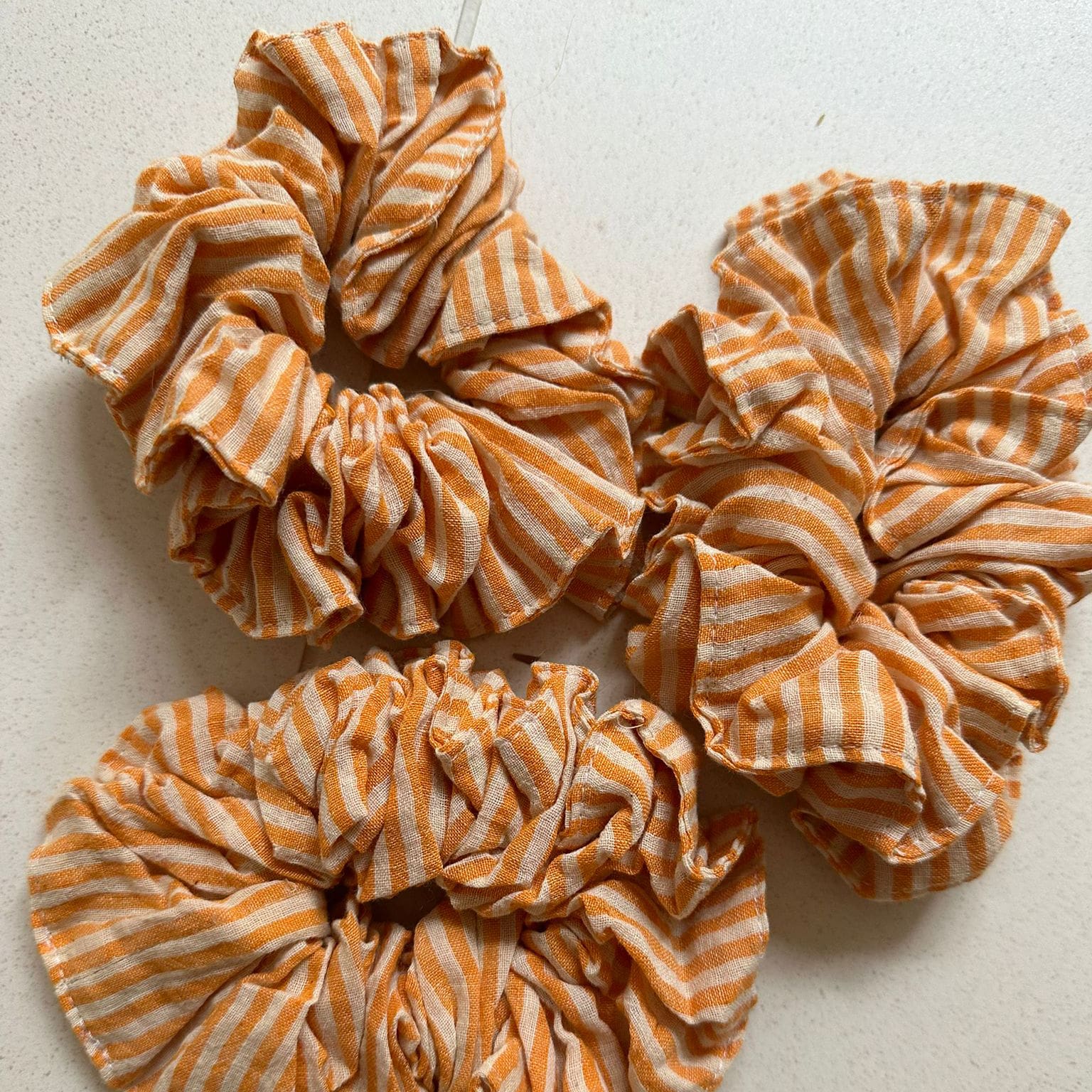 Orange Stripe Scrunchie