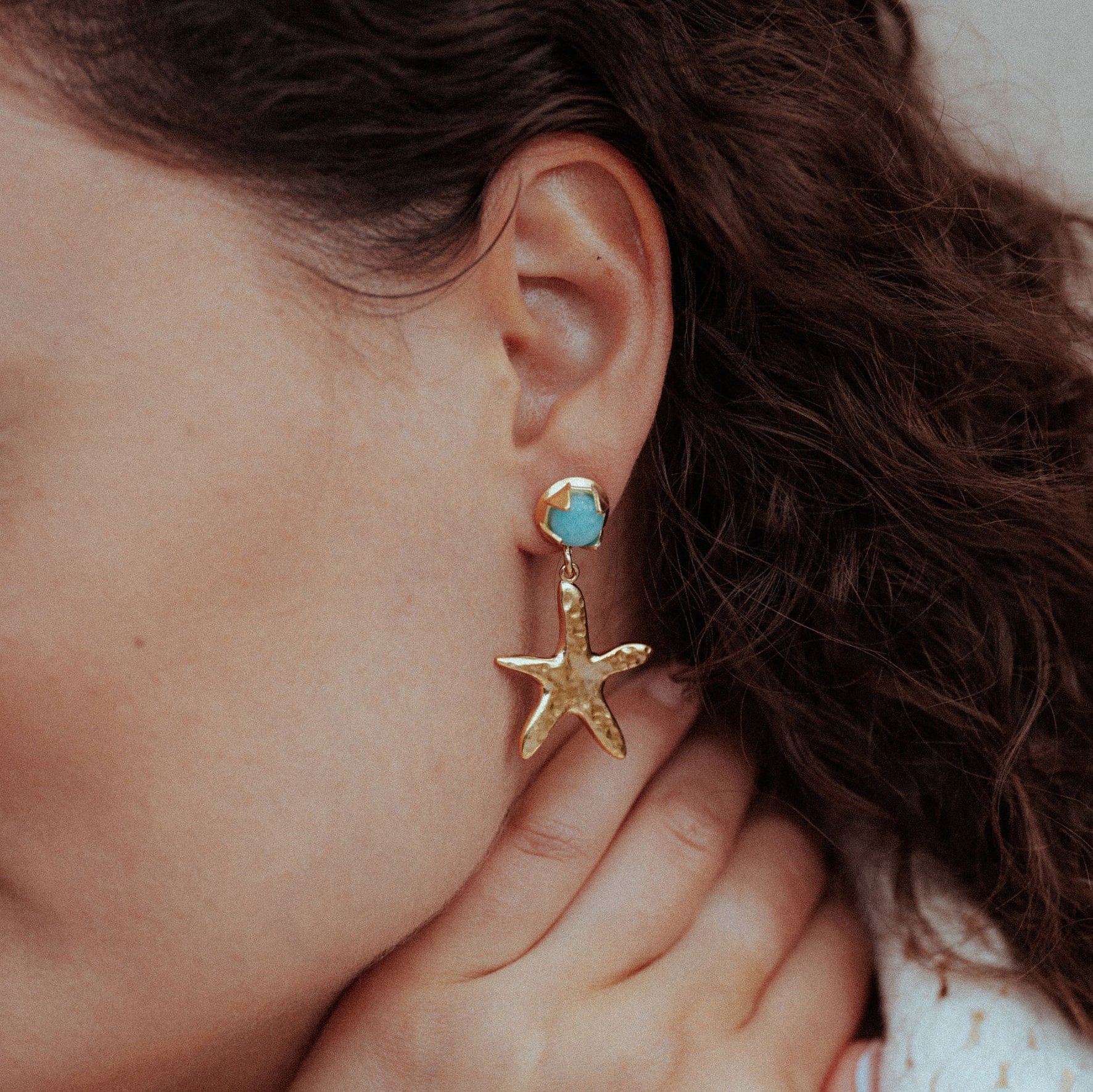 Sea Star Drop Earrings Amazonite