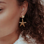 Sea Star Drop Earrings Pearl