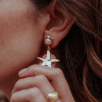 Sea Star Drop Earrings Pearl