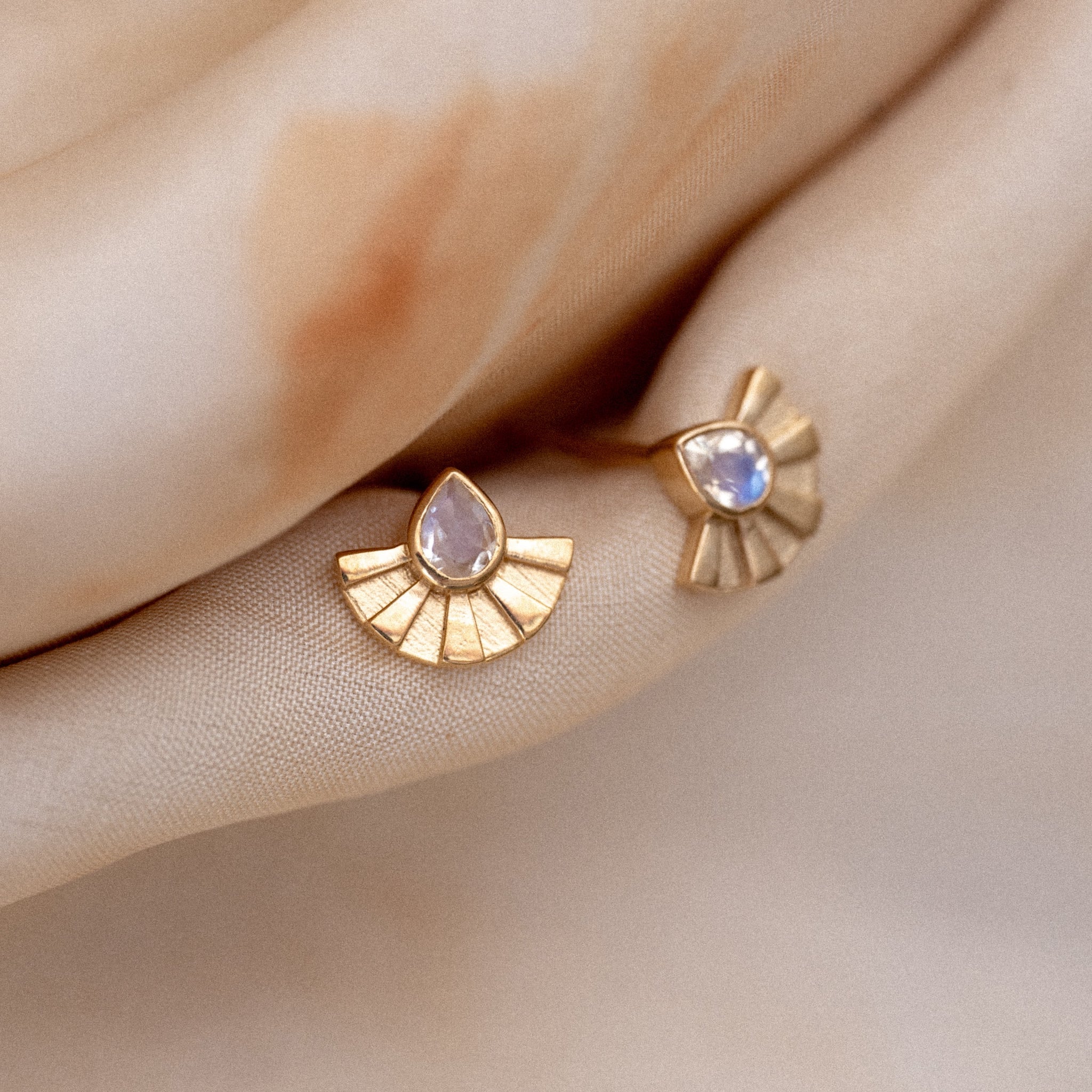 Sunrise Studs Moonstone