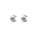 Chunky Ripple Hoop Earrings Cuffs | Sterling Silver