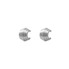 Chunky Ripple Hoop Earrings Cuffs | Sterling Silver