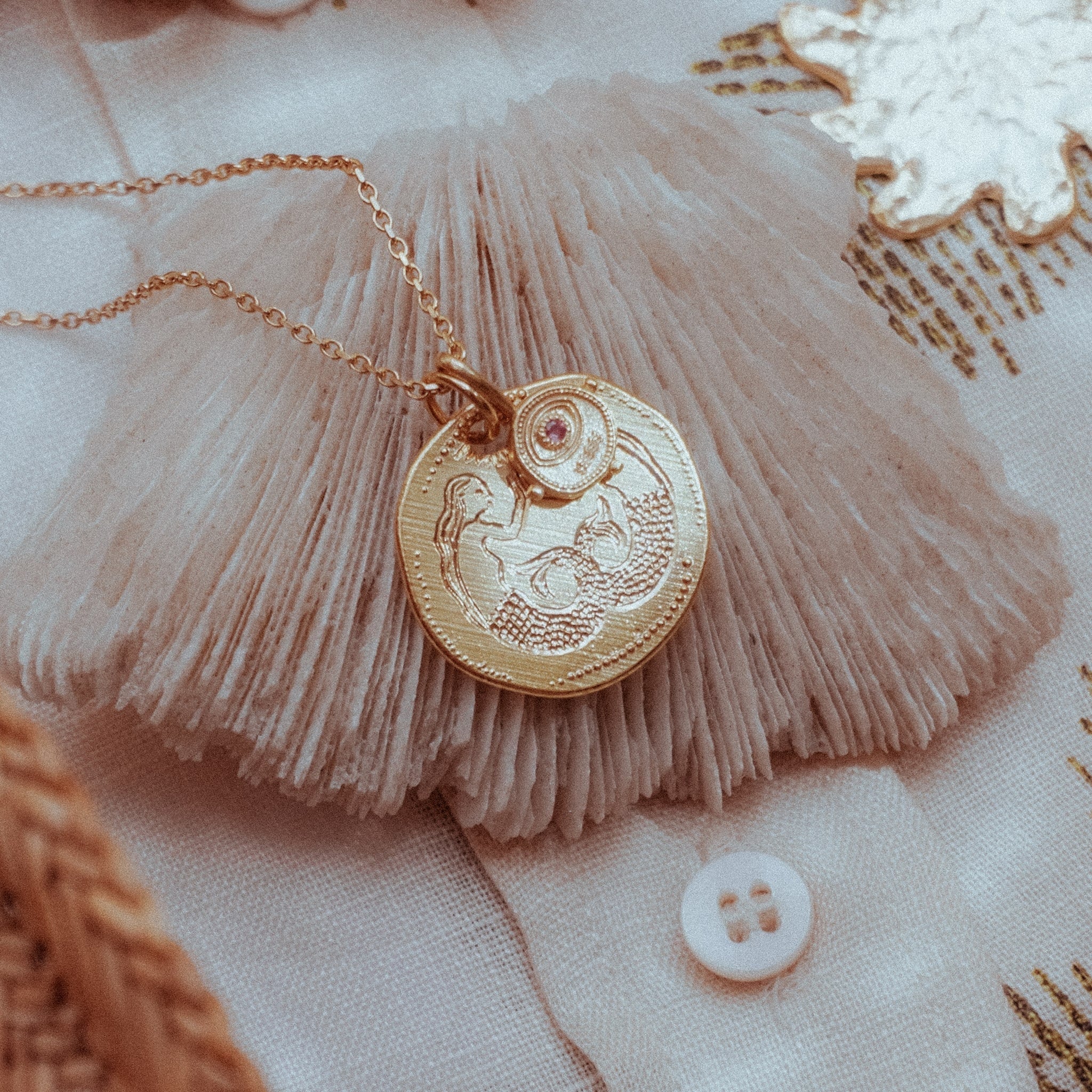 Mermaid Talisman On Trace Chain | Sterling Silver