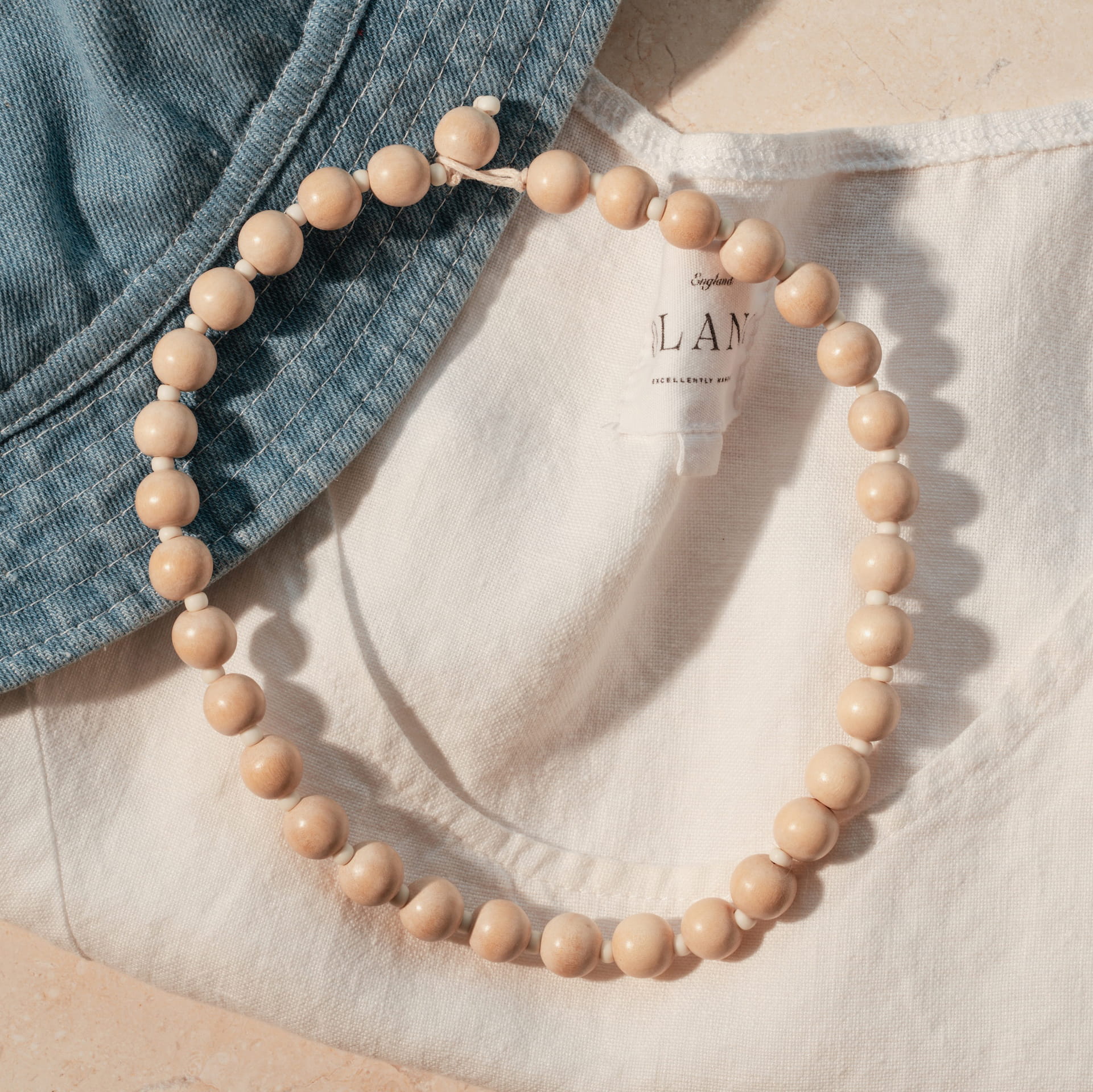 Handmade Wooden Bead Necklace |  14
