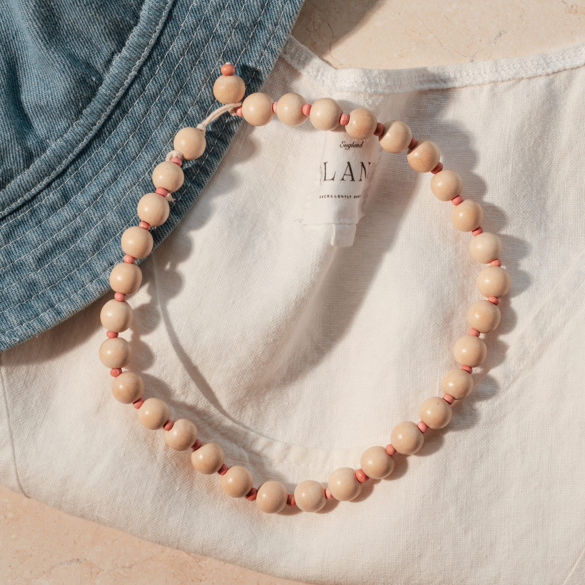 Handmade Wooden Bead Necklace |  15