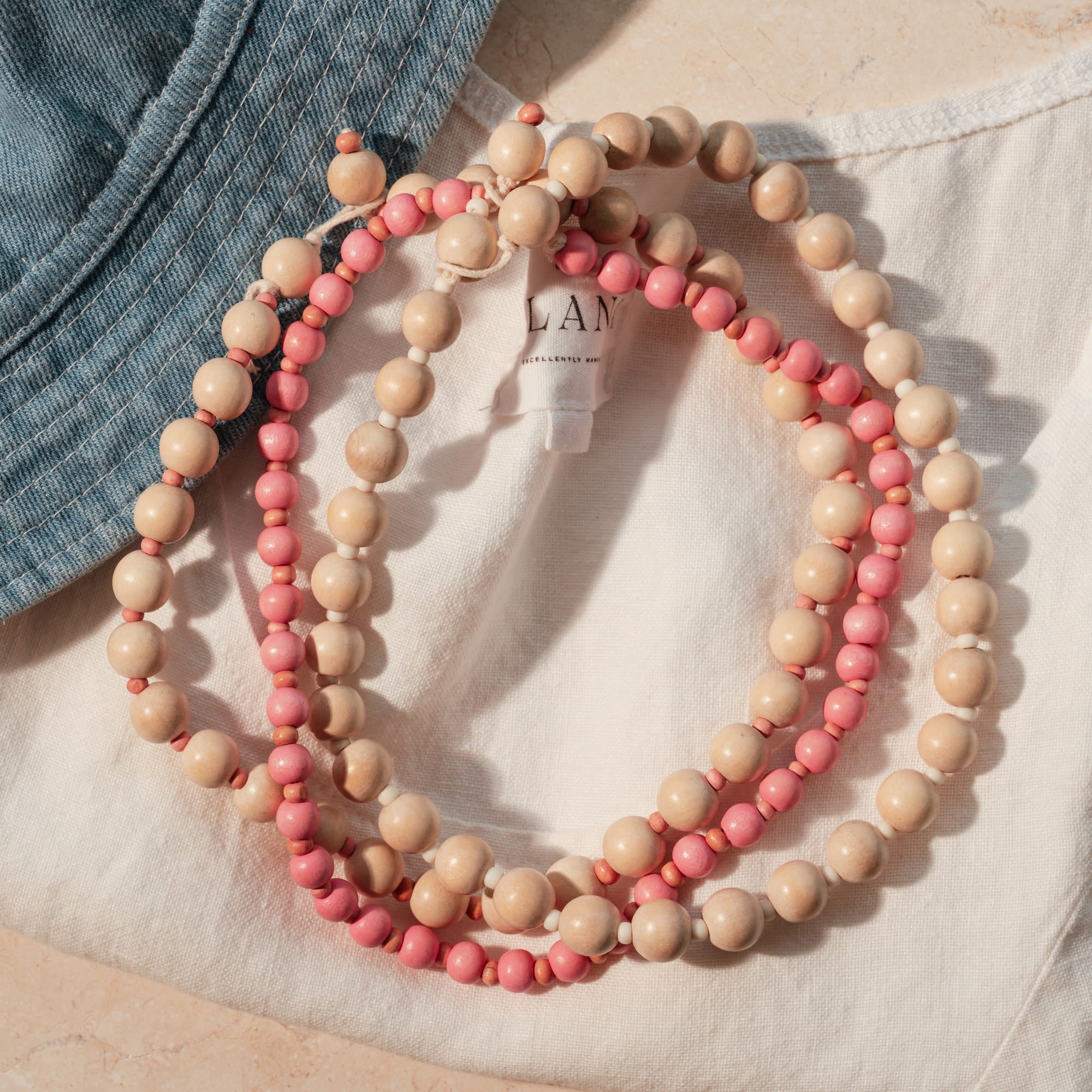 Handmade Wooden Bead Necklace |  15