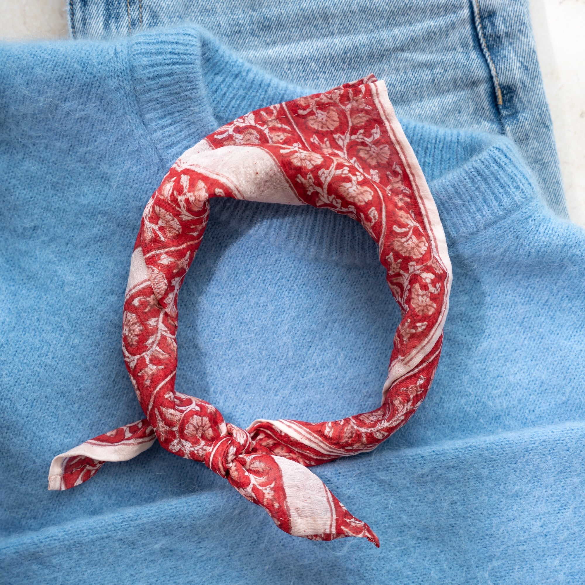 Block Print Neckerchief | Floral Rouge