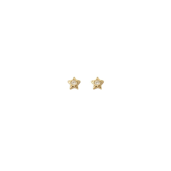 Diamond Star Pentagram Stud Earrings