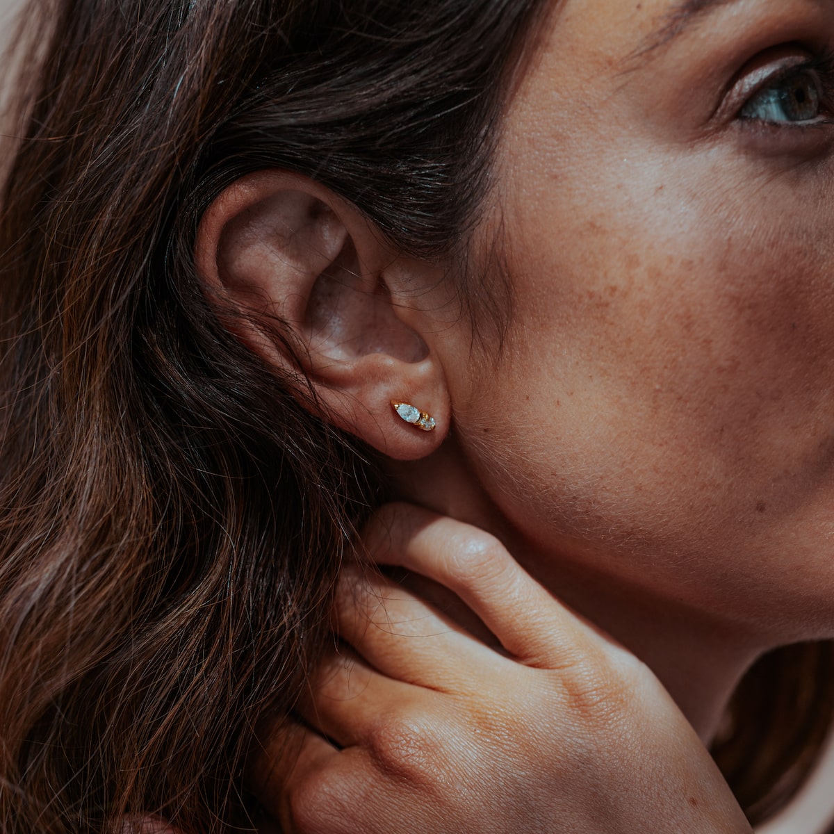 JEWELLED BLOSSOM STUDS - MOONSTONE