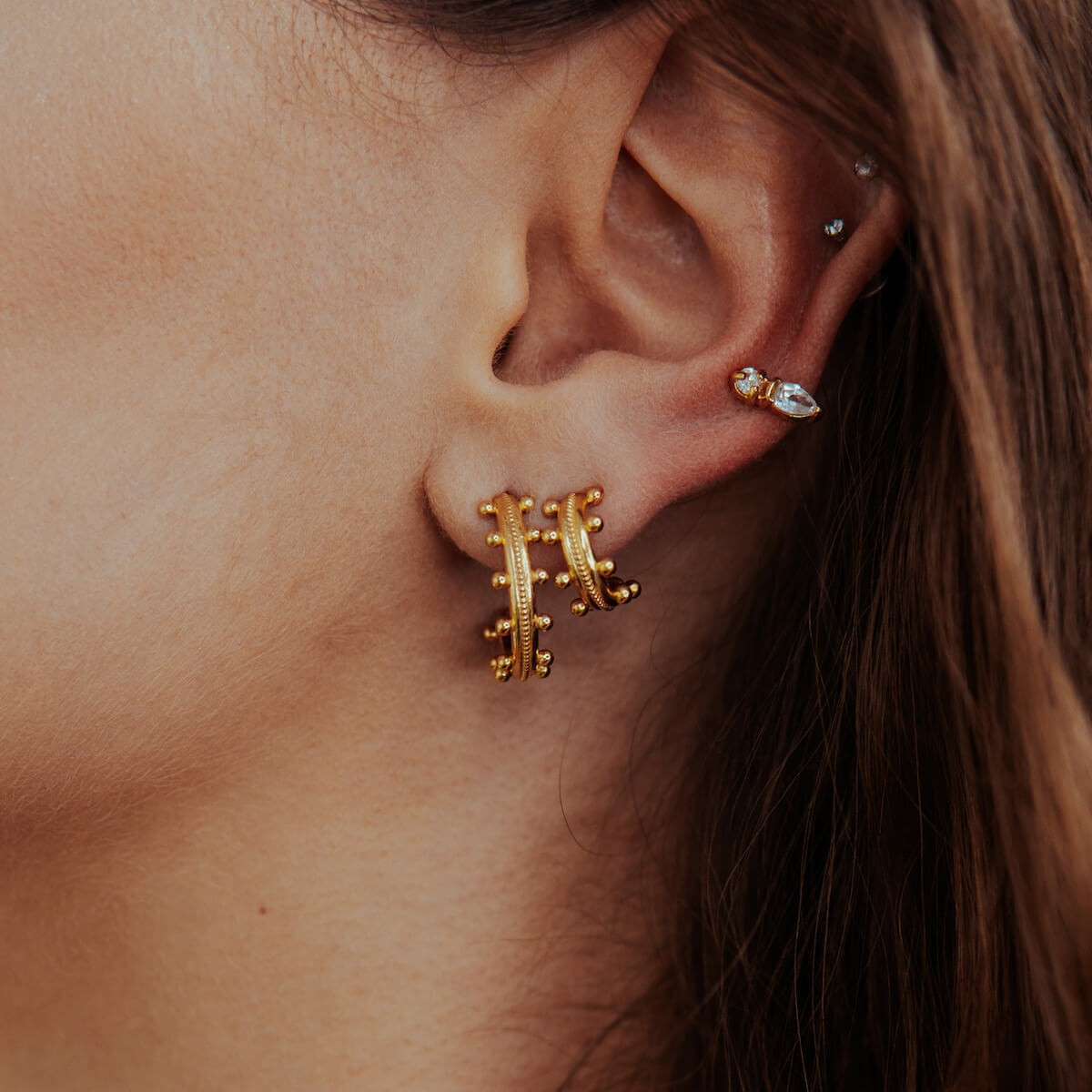 MINI BEADED NEPTUNE CUFF EARRINGS