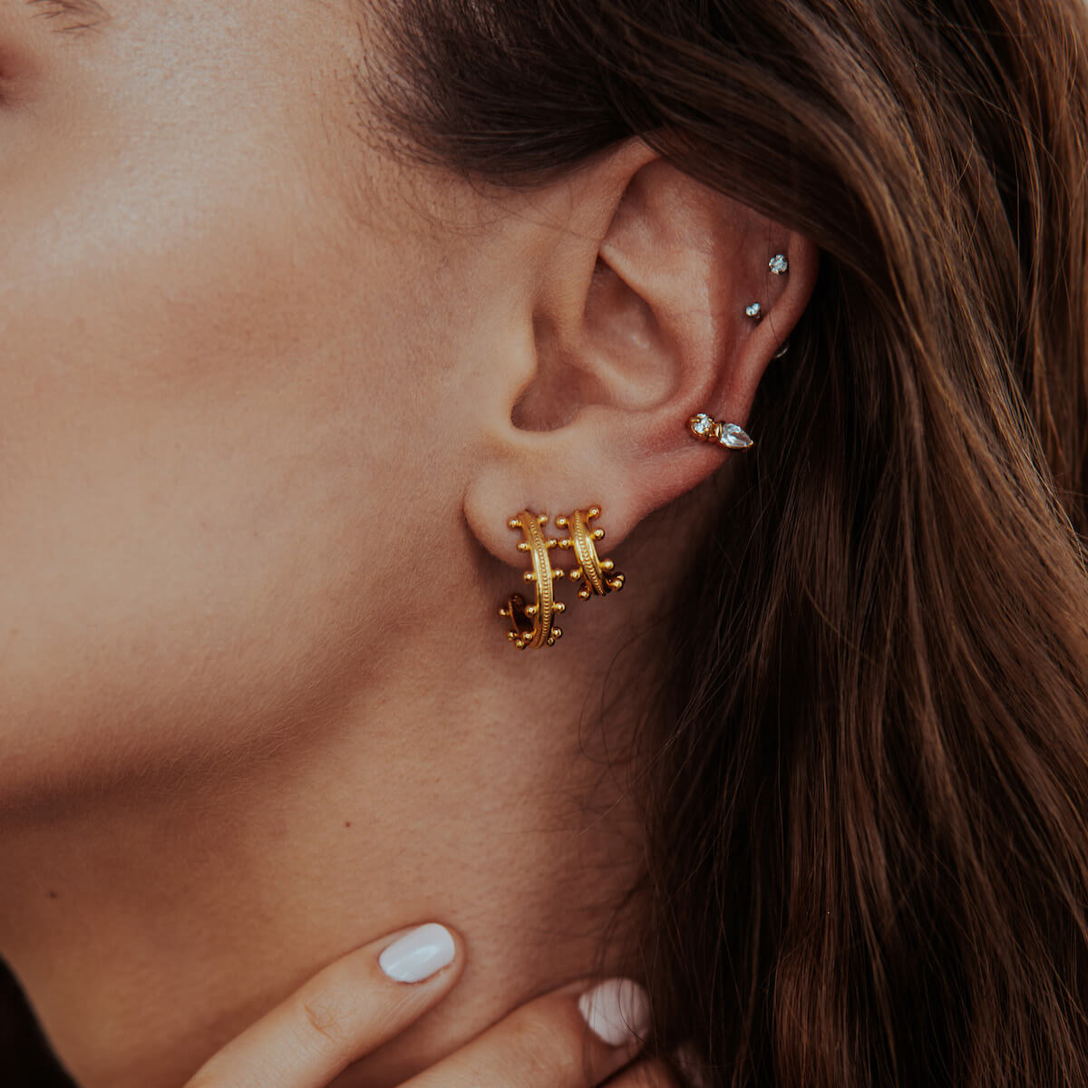 MINI BEADED NEPTUNE CUFF EARRINGS