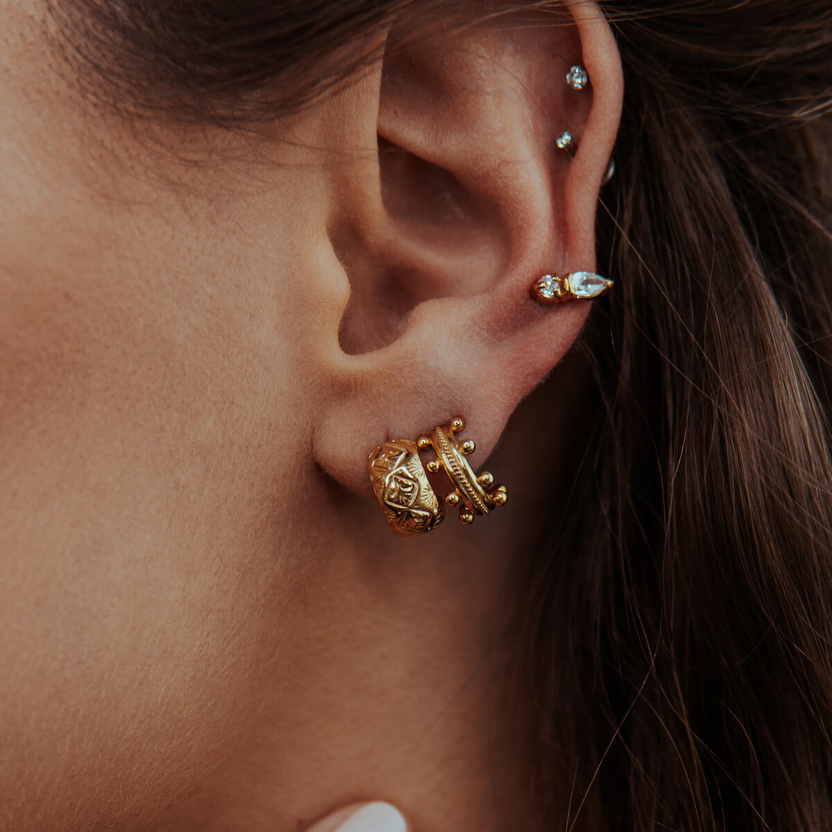 MINI BEADED NEPTUNE CUFF EARRINGS