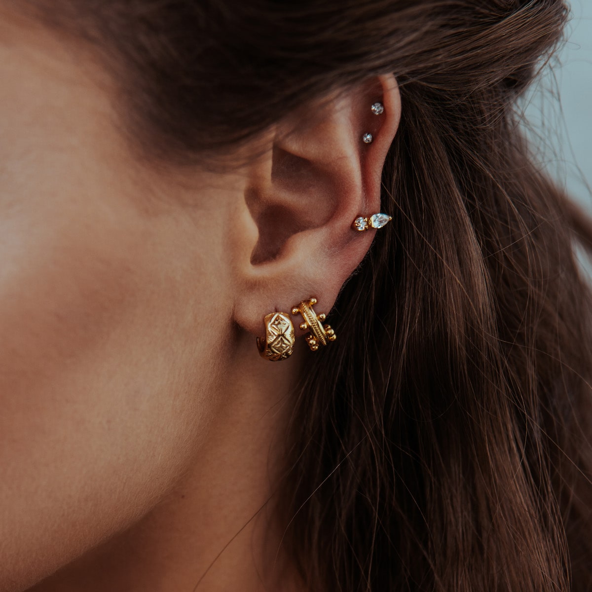 MINI BEADED NEPTUNE CUFF EARRINGS