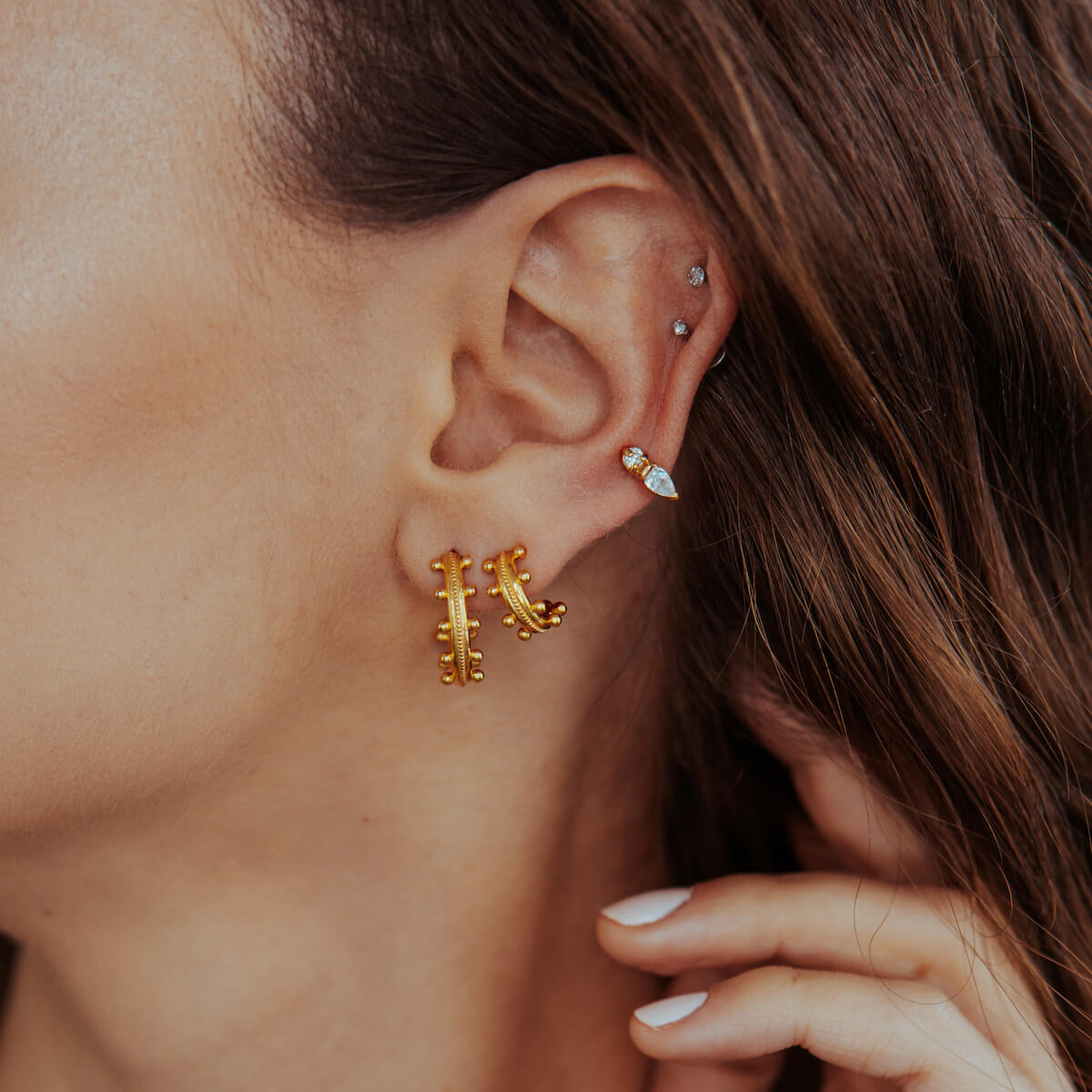 MINI BEADED NEPTUNE CUFF EARRINGS