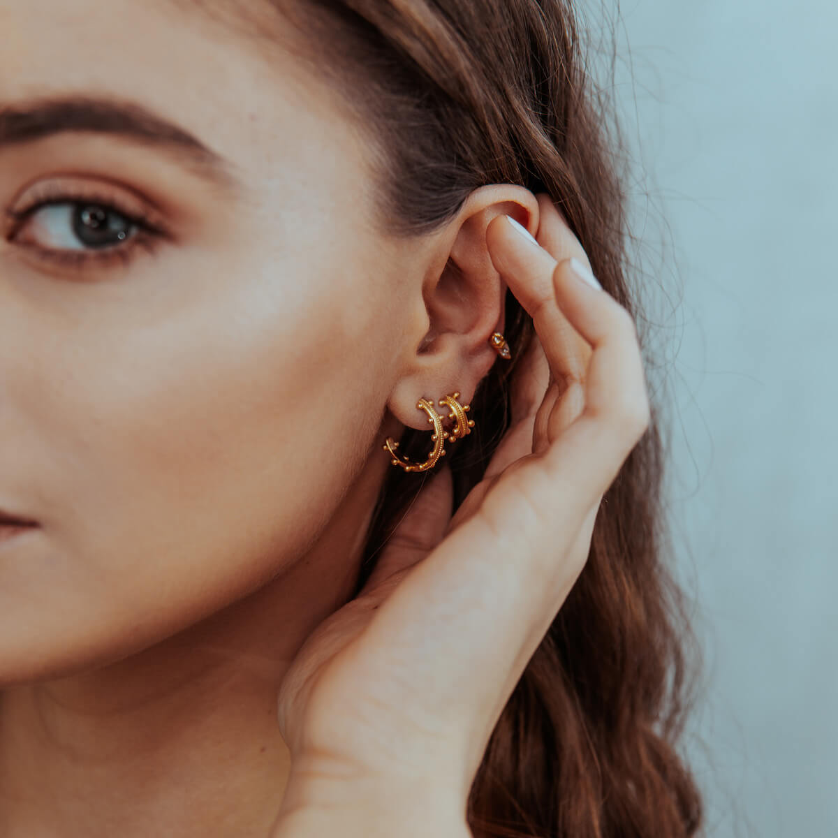 Beaded Neptune Hoop Earrings