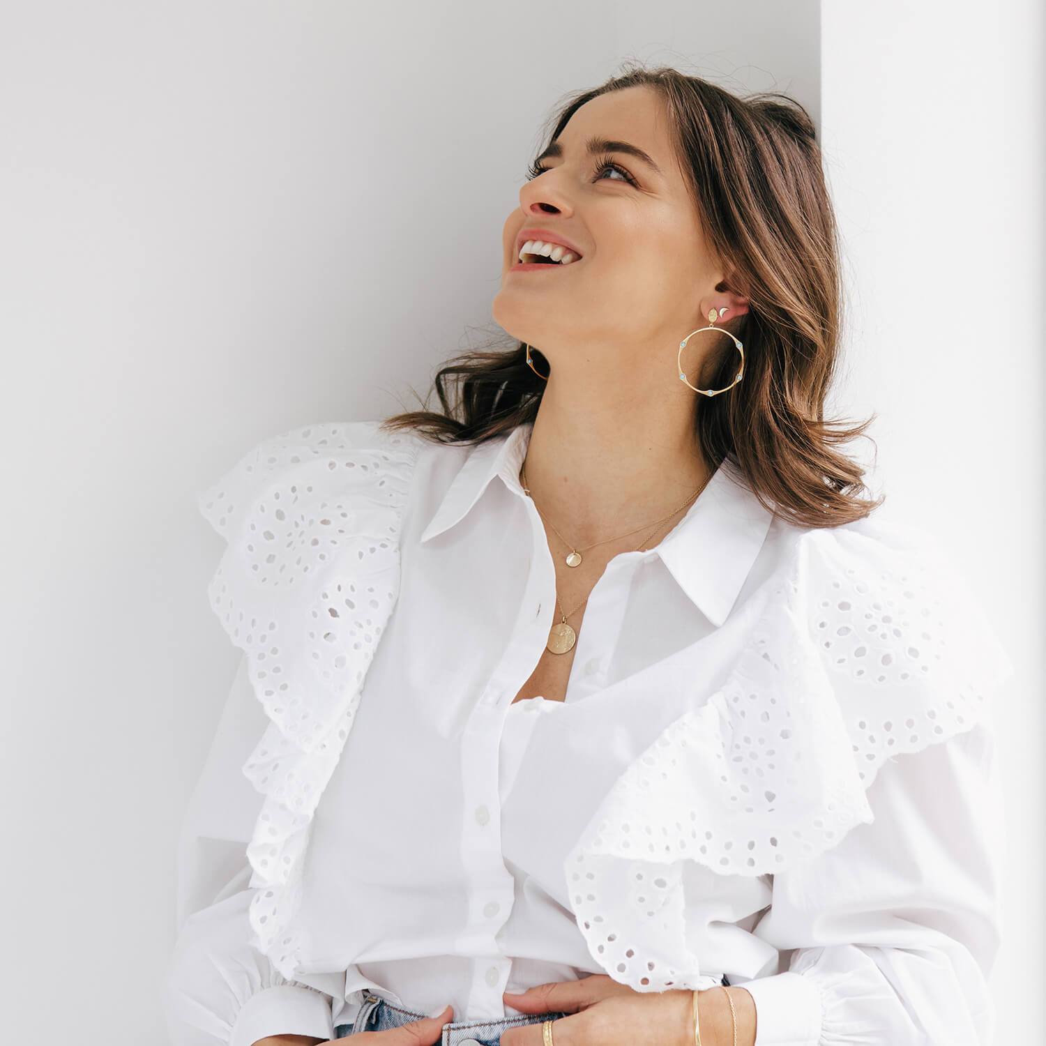 Bamboo Opalite Hinged Shell Top Hoop | Sample Sale