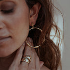Bamboo Beaded Shell Earrings