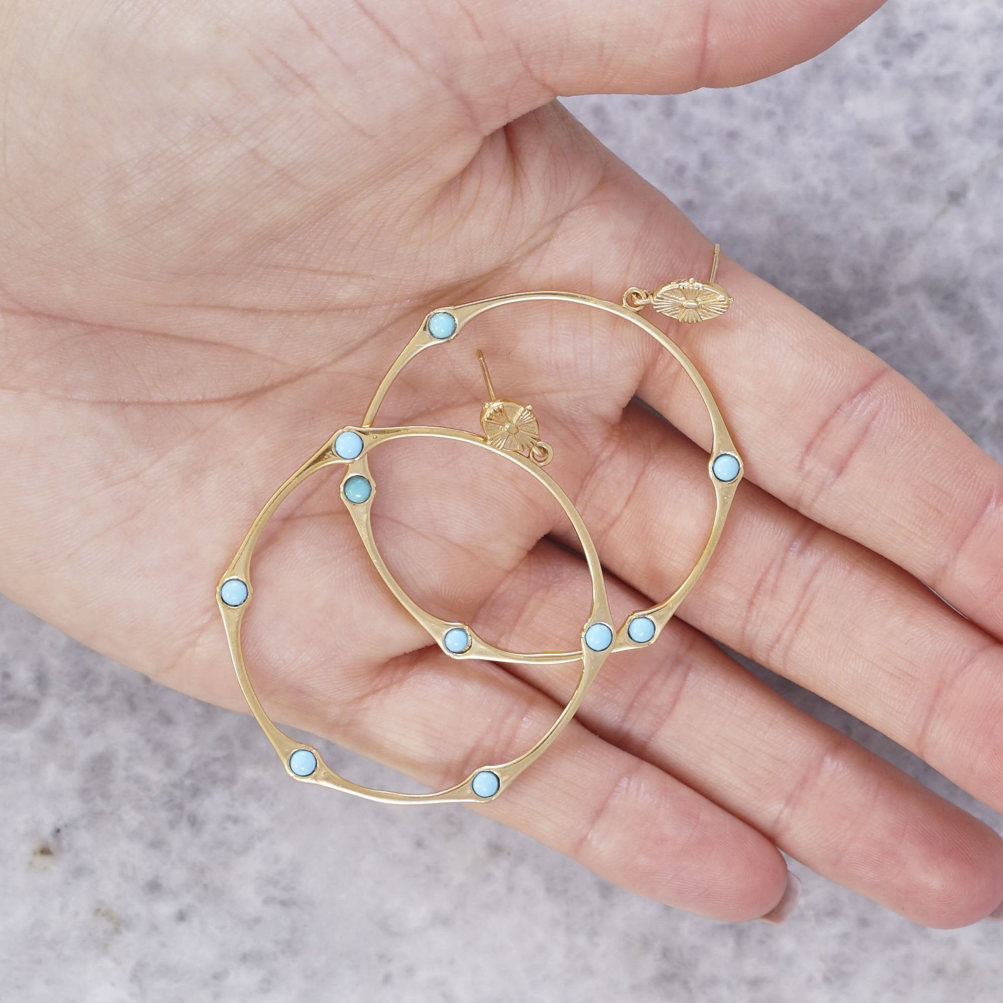 Bamboo Opalite Hinged Shell Top Hoop | Sample Sale
