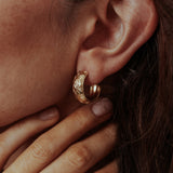 Diamond Palm Hoop Earrings